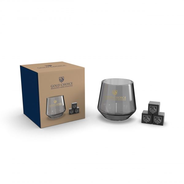 Whiskey Glass & Ice Stones Gift Set
